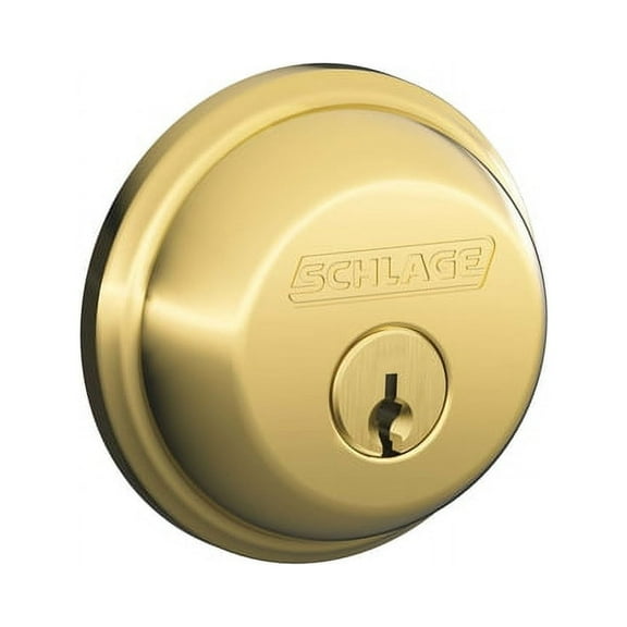 SCHLAGE LOCK CO B60NV505 Single Cylinder Deadbolt, Brass