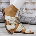 thumbnail image 5 of OKBOP Flat Sandals for Women Open Toe Slide Beach Sandals Lace-Up Summer Casual Shoes, 5 of 7