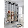 thumbnail image 5 of Christmas Waterproof Fabric Shower Curtain, Blue Snowman Xmas Winter Snowflake Black Plaid Shower Curtain for Bathroom Curtains Bathtubs Hotel Washable Shower Curtains with 12 Hooks Stall 54x78in, 5 of 6