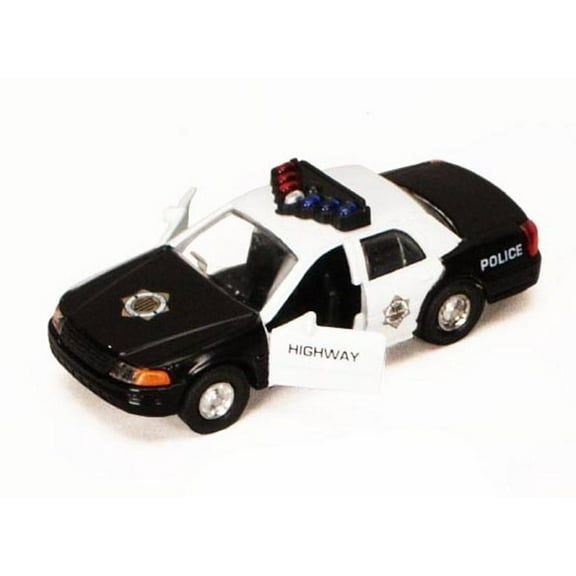 Police Car, Black - Showcasts 9985/4D - 5 Inch Scale Diecast Model Replica (Brand New, but NOT IN BOX)