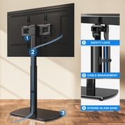 RTVR Swivel Floor TV Stand with Mount for 27 to 70 inch Flat Curved Screens, Roku TV Legs Replacement for Home Office