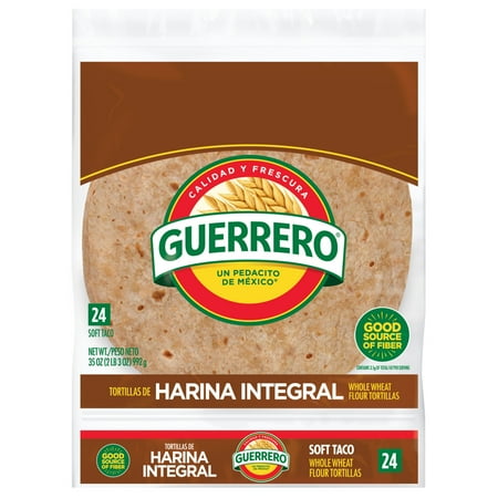 Guerrero Whole Wheat Flour Tortillas, Soft Taco Size, 24 Count