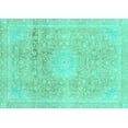 thumbnail image 1 of Ahgly Company Indoor Rectangle Abstract Turquoise Blue Modern Area Rugs, 4' x 6', 1 of 4