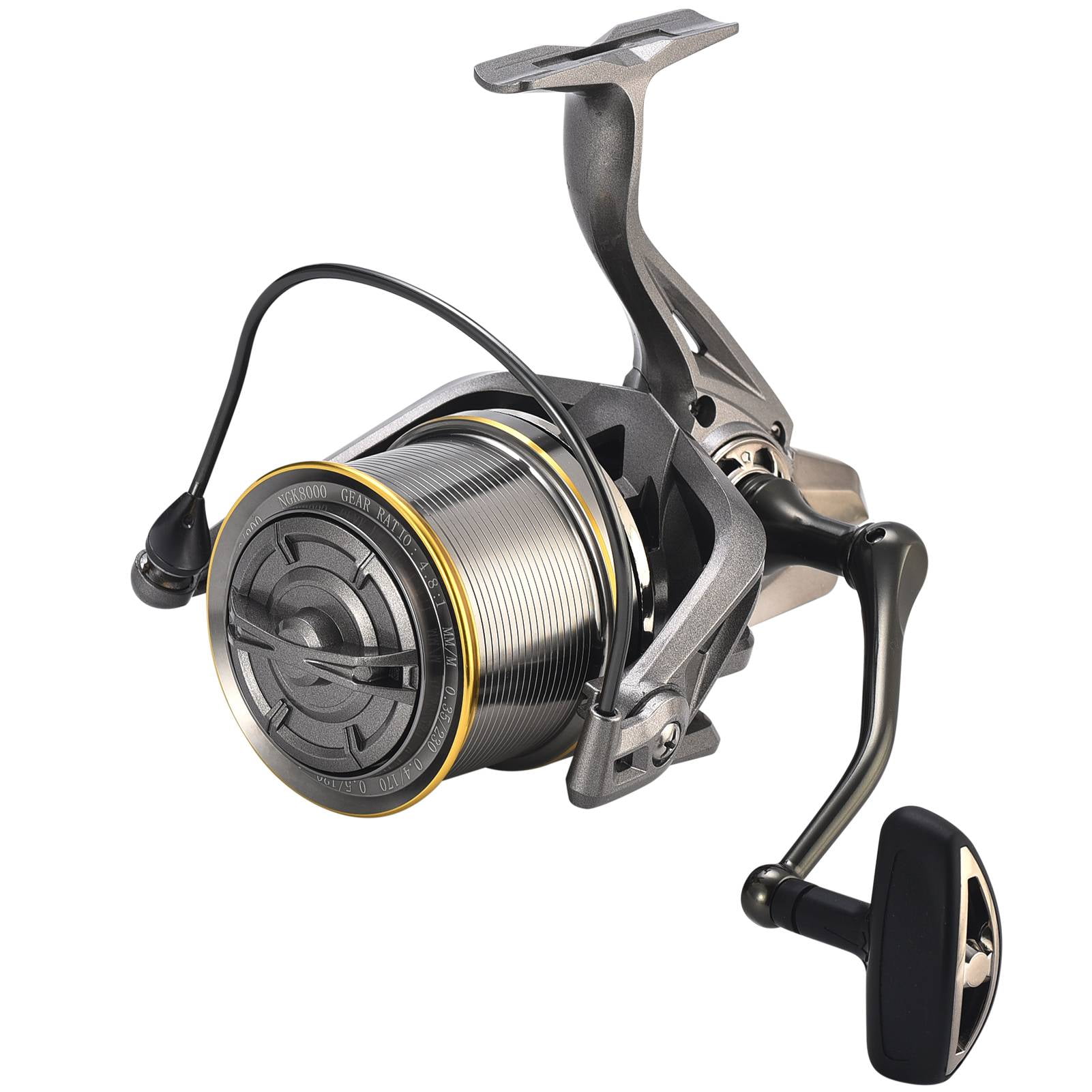 Vowen NGK8000 Spinning Reel 17+1 Stainless Steel Ball Bearings 4.8:1 Gear Ratio Interchangeable Left Right Handle Metal Spool Freshwater Saltwater Fishing Reel