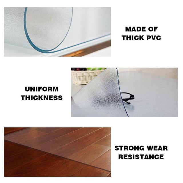 Billuyoard Office Computer Carpet Protector Chair Mat 1.5mm Thick PVC Mat Kits de decoración para fiestas 60x120cm