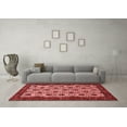 thumbnail image 3 of Ahgly Company Machine Washable Indoor Round Abstract Red Modern Area Rugs, 8' Round, 3 of 4