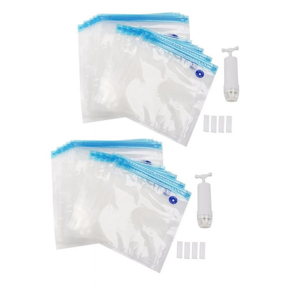 Sous Vide Bags 30Pack Reusable Electric Vacuum Food Storage Save Sealer Cooker with 2 Hand Pump,2 Size Sealed Bag,8 Clip