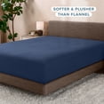 thumbnail image 3 of Bare Home Cozy Fleece Fitted Sheet - Extra Plush Polar Fleece - Deep Pocket Bed Sheet - Queen, Dark Blue, 3 of 6