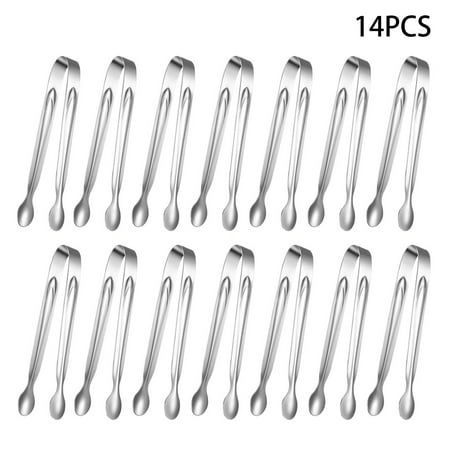 

14pcs Stainless Steel Mini Serving Clips Snack Ice Clip Sugar Clip Perfect for Buffet Bar Coffee Dessert Sugar and Ice Bucket or Kitchen Gadgets