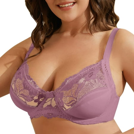 

Womens Low Cut Bra Underwear Bralette Crop Top Push Up Brassiere Deep V Unpadded - Lace Underwire Mesh Band 80% Nylon 20% Spandex