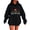Black, variant on Oversized Hoodies for Women Plus Size Drawstring Graphic Hoodie Loose Preppy Sweatshirt with Pocket Womens Pullover