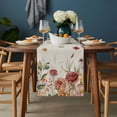 thumbnail image 2 of Spring Floral Table Runner - 48 Inch Long, Kitchen Dining Table Runner Dresser Scarves, Summer Botanical Watercolor Blooming Rustic Farmhouse Decor for Coffee Tables Wedding Party Banquet, 2 of 8
