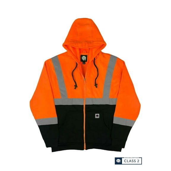 Buffalo Outdoors® Workwear Class 2 Hi Vis Orange Reflective Safety Hoodie