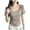 Beige, variant on Kaemgyyd Womens Lightweight Tops Soft Casual Scoop Neck Short Sleeve Slim Fit T-Shirt Classic Solid Color Basic Summer Tee
