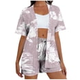 thumbnail image 2 of Gamivast Summer Sets for Women 2 Piece Floral Print Cardigan & Drawstring Shorts Vacation Sets Boho Kimono Cover Up Beach Holiday Travel Outfits, 2 of 5