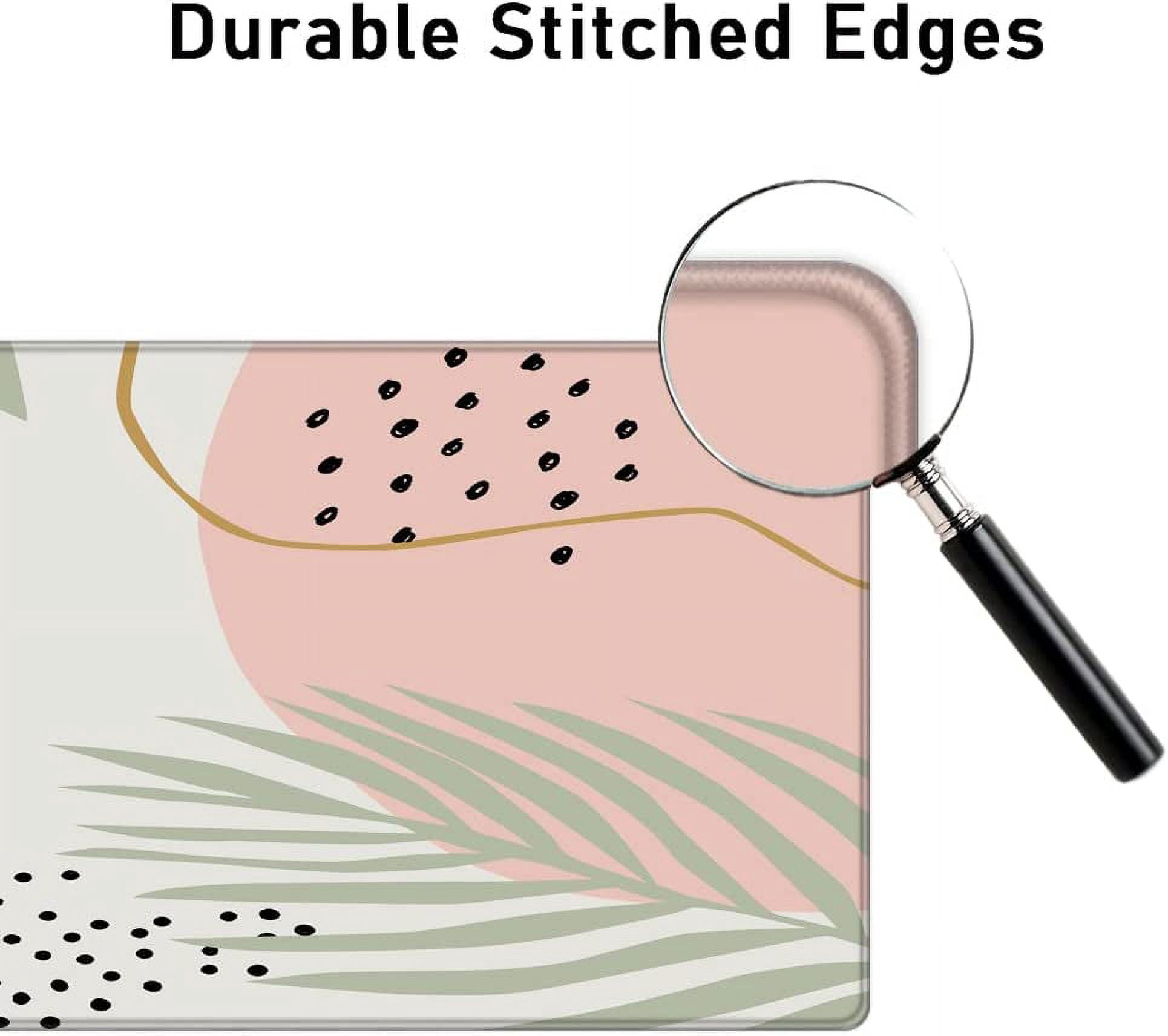 Desk Pad Protector,Mouse Pad with Non-Slip Rubber Base,Textured & Waterproof Mousepad with Stitched Edges,Large Desk mats for Computers,Laptop,Gaming,Office & Home,31.5 x 11.8 in,Abstract Leaves