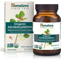 Himalaya Organic Ashwagandha, Natural Stress & Anxiety Relief, Energy Supplement, 90 Count, 3 Month Supply