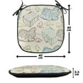 thumbnail image 4 of Hen and Chicks Chair Seating Cushion Set of 6, Repetitive Pattern with Colorful Outline and Mother, Seat Pads for Office with Anti-slip Backing, 16"x16", Eggshell Multicolor, by Ambesonne, 4 of 7