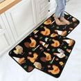 thumbnail image 3 of Rooster Kitchen Rugs and Mats Set of 2, Microfiber Washable Runner Rugs, Farmhouse Chicken Decorations Kitchen Mats,17"x47"+17"x30" Black, 3 of 6