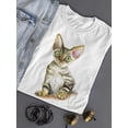 thumbnail image 3 of Devon Rex Cat Illustration T-Shirt Women -Image by Shutterstock, Female XX-Large, 3 of 4