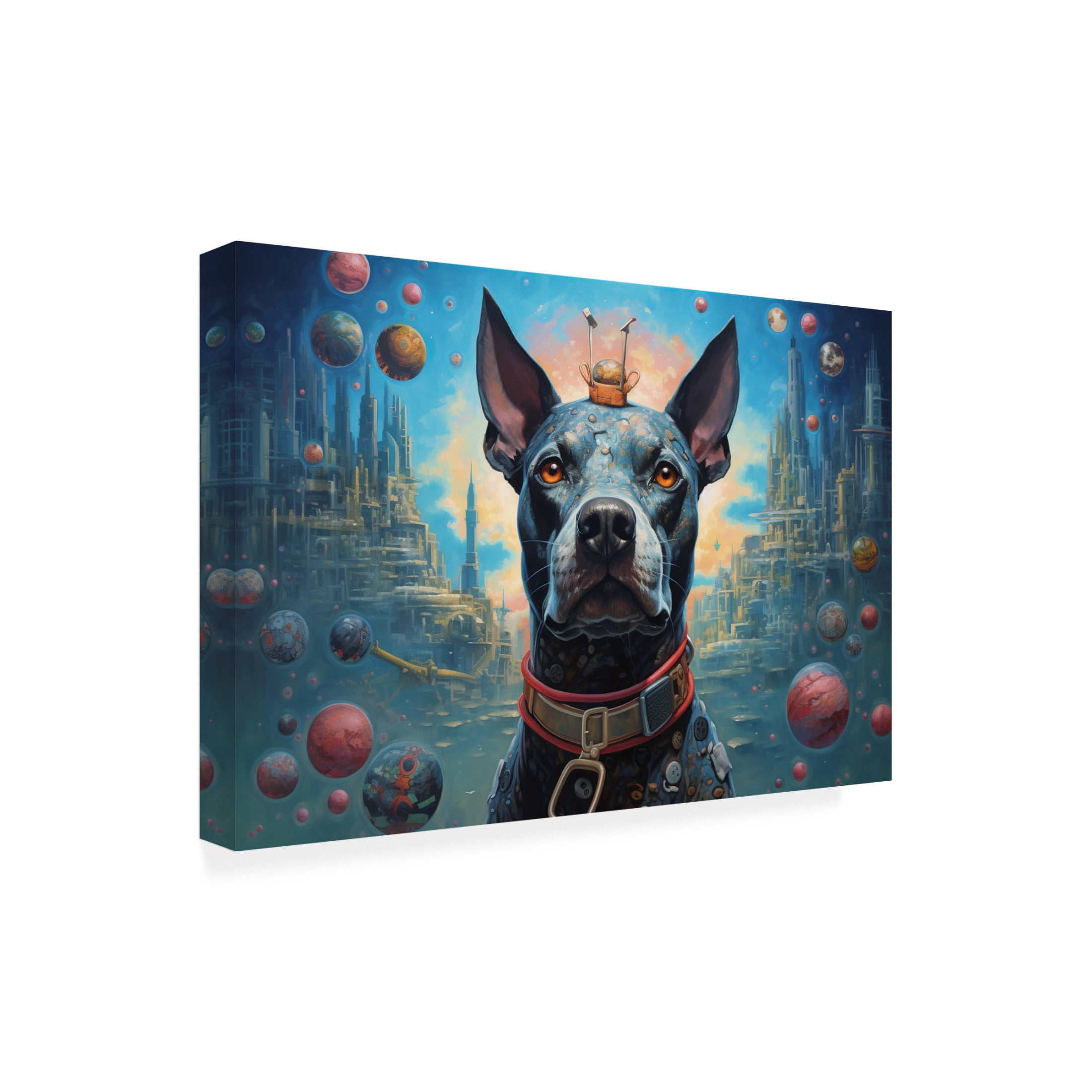 Canvas Wall Art - Ray Heere 'Art Dog 3' Wall Art for Living Room, Bedroom, or Office Décor by Trademark Fine Art - 47 x 30 Inches
