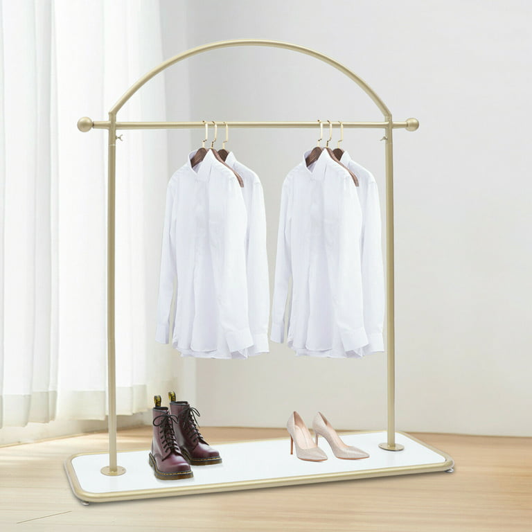 Raybee Gold Rolling Clothes Rack, Adjustable Heavy Duty Clothing
