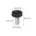 thumbnail image 2 of Uxcell 30 Packs M6 x 12mm Metric Male Thread Knurled Knobs Thumb Screw Clamping Knobs Grip Black, 2 of 5