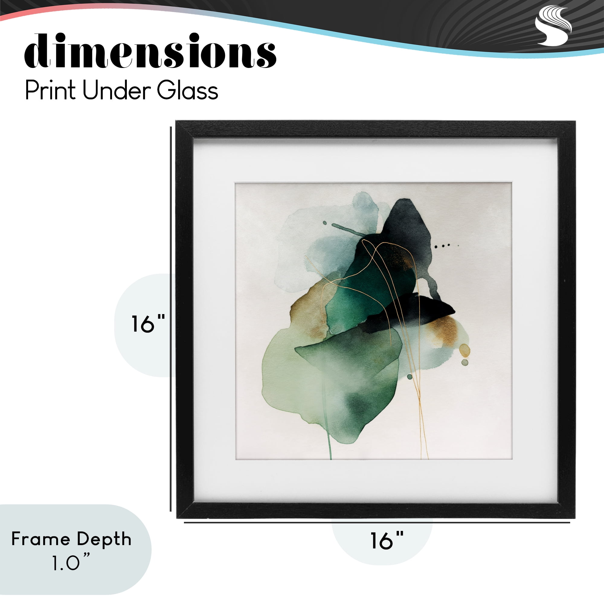 Stupell Industries Fluid Emerald Cascade Black Framed Print Under Glass, design by Svetlana Aleynikova