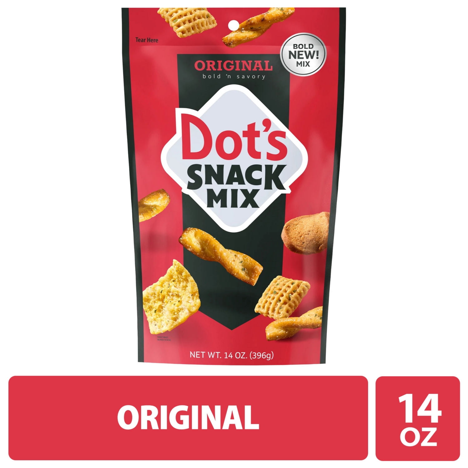 (10 pack) DOT'S Original Seasoned Snack Mix Bag, 14 oz