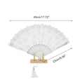 thumbnail image 2 of Unique Bargains Elegant Cherry Blossom With Tassel Folding Fan 1 Pc Silver Tone, 2 of 5