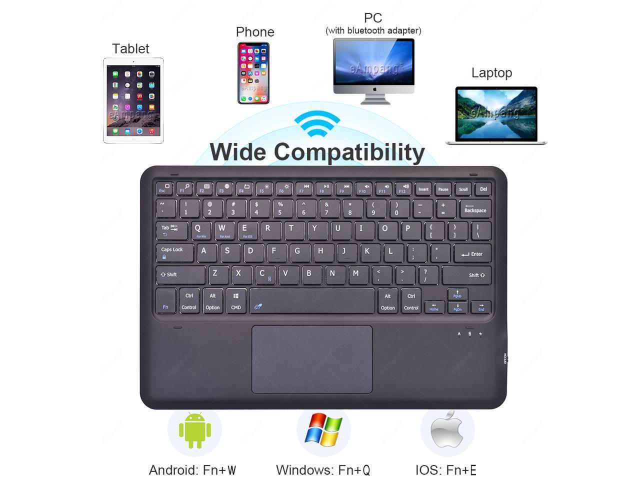 Bluetooth Keyboard Case with Trackpad for iPad Pro 12.9 inch 2022 2021 2020 2018 iPad 6th 5th 4th and 3rd Generation Removable Wireless Keyboard with Cover