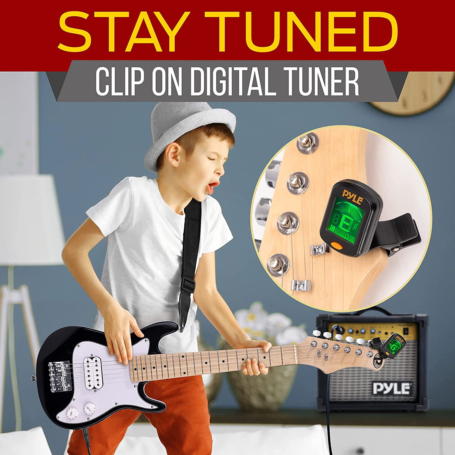 Kids 30” Electric Guitar and Amp Kit, Mini Strat Set With 10W Amplifier and Accessories Pack For Junior Ages, Beginner Youth, Small Child, Toddler, Kid, Girl, And Boy Learners