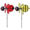 thumbnail image 1 of Molino de viento de tela de 2 piezas, decorado al aire libre, molino de viento de abeja, juguetes creativos para niños (rojo y amarillo), 1 of 6