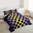 thumbnail image 3 of Castle Fairy Gradient Buffalo 3 Pieces Queen Comforter Set for Female Men Adults,Minimalist Geometric Checkered Ultra Soft Bedding Sets,Vintage Aesthetic Bedding Comforter Set Breathable, 3 of 8
