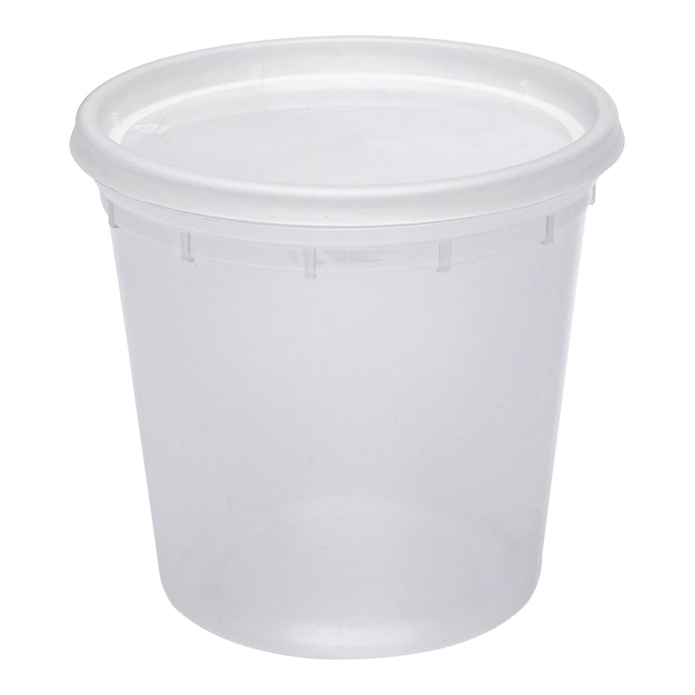 Asporto 24 oz Round Clear Plastic Soup Container - with Lid
