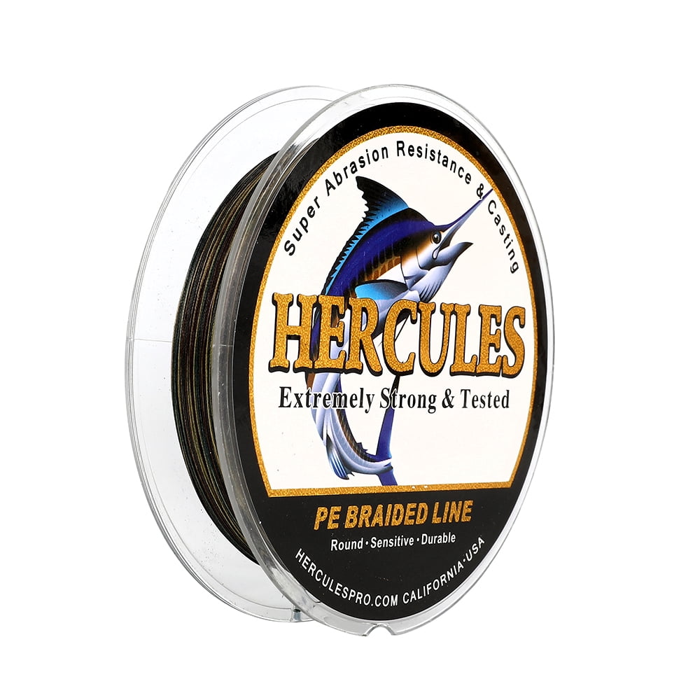 HERCULES Super Cast 1000M 1094 Yards Braided Fishing Line 10 LB Test for Saltwater Freshwater PE Braid Fish Lines Superline 8 Strands - Camo, 10LB (4.5KG), 0.12MM