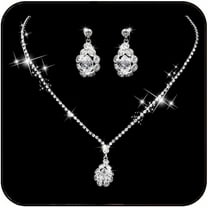 Bridal Necklace Set Costume Jewelry Sets Silver Crystal Jewelry and Earring Sets Wedding Jewelry for Bride and Women