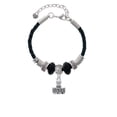 thumbnail image 2 of Delight Jewelry Silvertone LIVE Stamp Daughter Celtic Knot Leather Bead Bracelet, 7"+2" Extender, 2 of 4