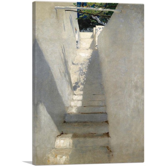 ARTCANVAS Staircase In Capri 1878 Canvas Art Print by John Singer Sargent - Size: 26" x 18" (0.75" Deep)
