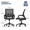 thumbnail image 2 of MoNiBloom Office Chair Mid Back Swivel Lumbar Support Desk Chair, Height Adjustable Ergonomic Mesh Computer Chair with Armrest, Black, 2 of 11