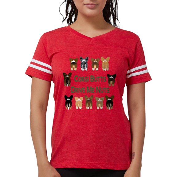 CafePress - Both Corgi Butts Ash Grey T Shirt - Womens Football Shirt