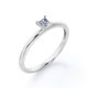 thumbnail image 5 of JeenMata Anillo Solitario para Mano Derecha con Moissanita de Corte Princesa de 0,5 Quilates y 4 Puntas con Certificación Chapado en Oro Blanco de 18 K sobre Plata, 5 of 7