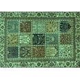 thumbnail image 1 of Ahgly Company Machine Washable Indoor Rectangle Abstract Turquoise Blue Modern Area Rugs, 5' x 7', 1 of 4