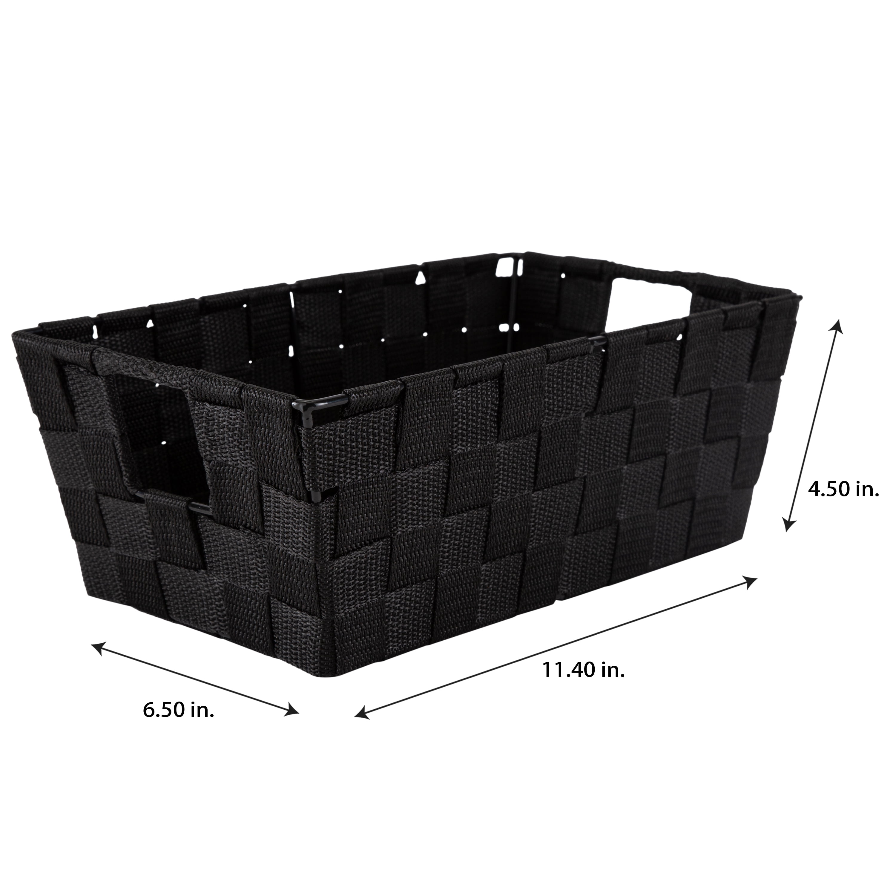 Simplify Woven Polypropylene Storage Baskets, Handles, Set of 2