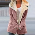 thumbnail image 2 of Sherpa Lined Jacket Women，Fuzzy Hooded Fuzzy Fleece Jackets For Women Warm Fuzzy Jackets For Women Women'S Winter Faux Fur Coats Cozy Jackets For Women Womens Flannel Jacket, 2 of 7