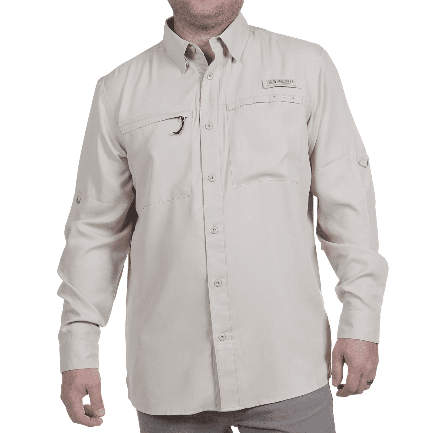 Realtree Long Sleeve Fishing Guide Shirt, Sahara, Size 2X-Large 