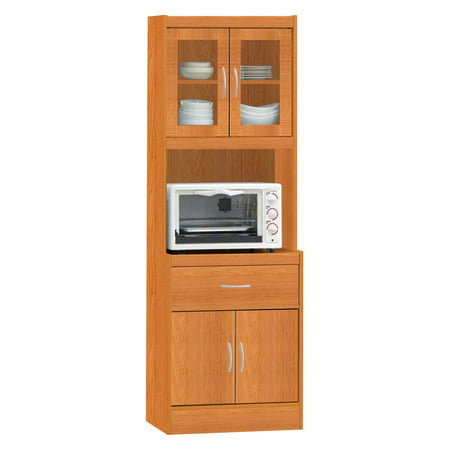 Hodedah China Cabinet Cherry (Red) with Microwave Shelf