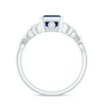 thumbnail image 2 of Rosec Jewels Solitaire Lab Created Blue Sapphire Celtic Ring with Diamond - 6X8 mm, 14K White Gold, US 10.00, 2 of 9