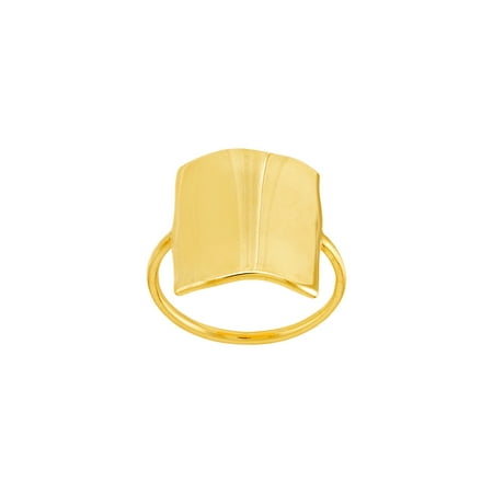 14k Yellow Gold Organic Rectangle Shape Ring Size 6 Ring for Women
