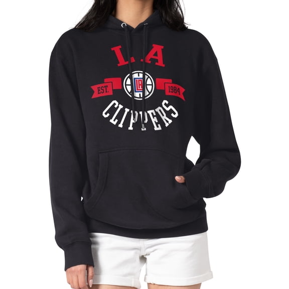 Women's G-III 4Her by Carl Banks  Black LA Clippers City Pullover Hoodie